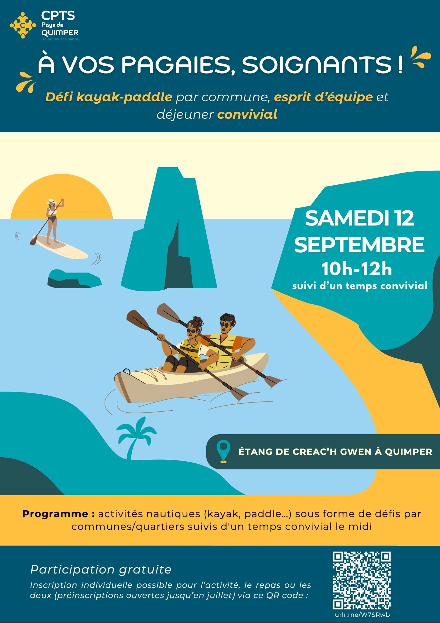 Affiche 12 septembre 2026 À vos pagaies, soignants ! Santé des soignants
